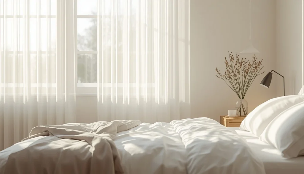 Bright sunlit bedroom scene representing morning motivation quotes
