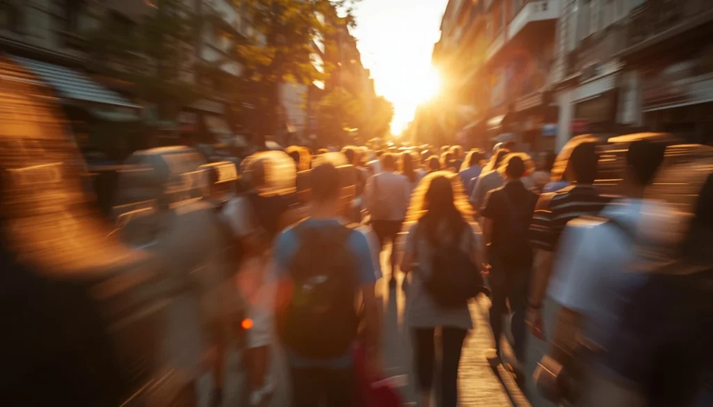 Golden hour street scene representing everyday life motivational quotes zindagi