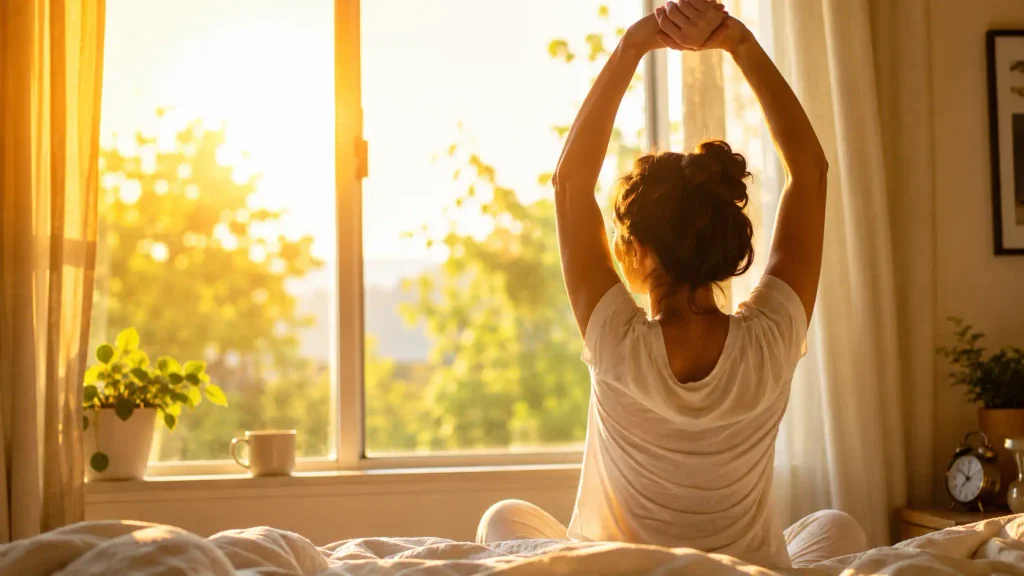 Morning motivation quotes of the day sunrise stretching scene