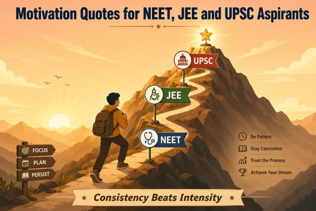 Motivational quotes for NEET JEE and UPSC aspirants exam preparation