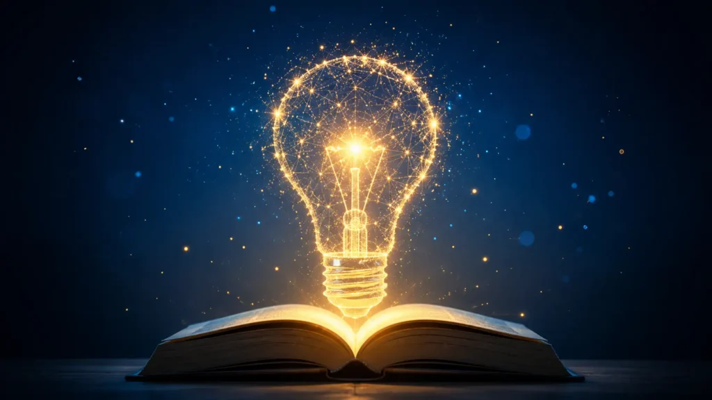 Glowing lightbulb concept representing mindset and productivity