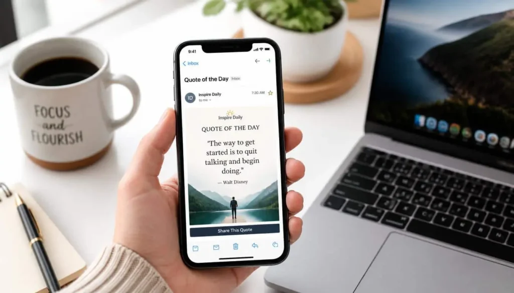 Email newsletter delivering fresh motivation quotes every morning