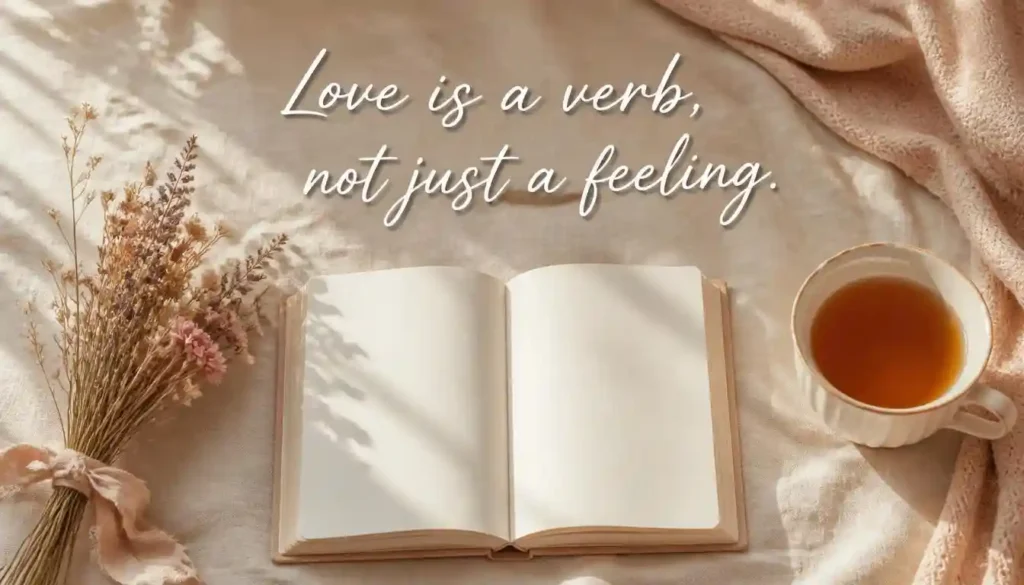 Love is a verb, not just a feeling – motivation quote about love