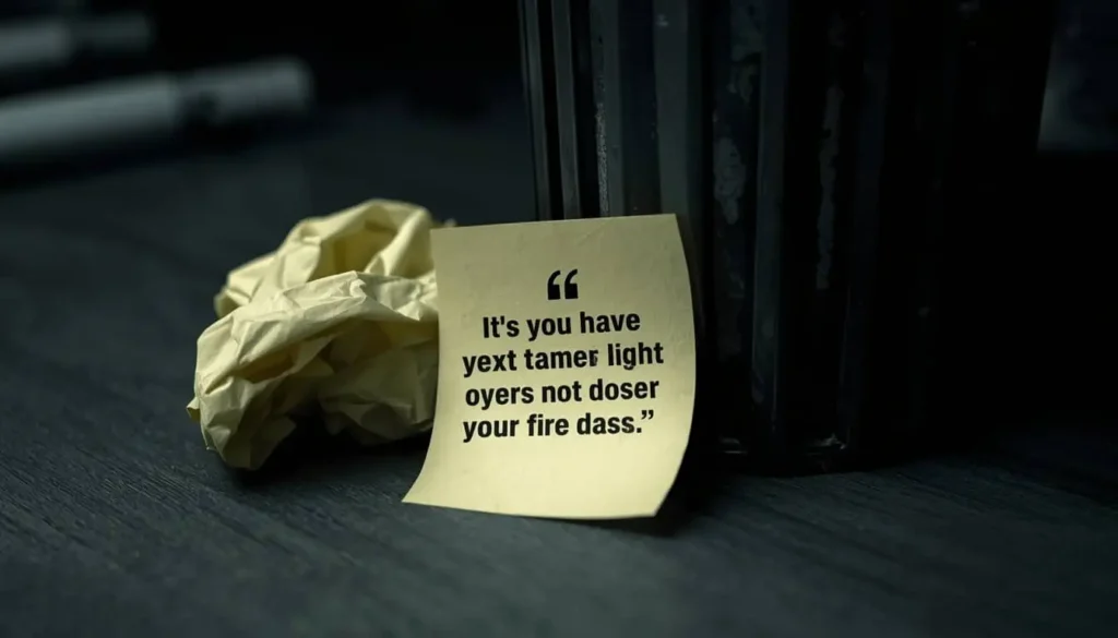 Forgotten motivational quote symbolizing common mistakes