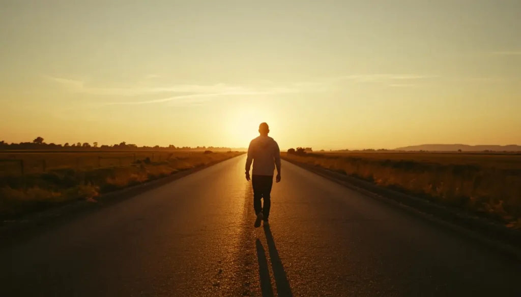 Person walking forward representing daily motivation and progress